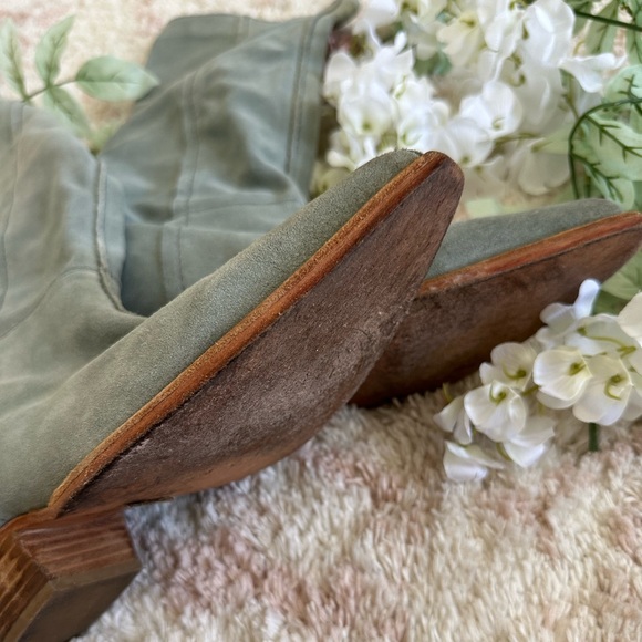 Free People Blue Sway Low Slouch Boots | Light Blue Suede | Women’s Size 39, EU - Picture 4 of 9